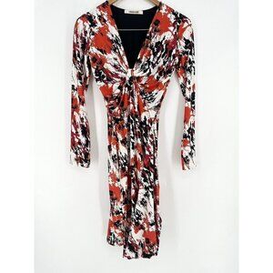 Roberto Cavalli Abstract Thistle Print Lycra Dress 38 S EUC